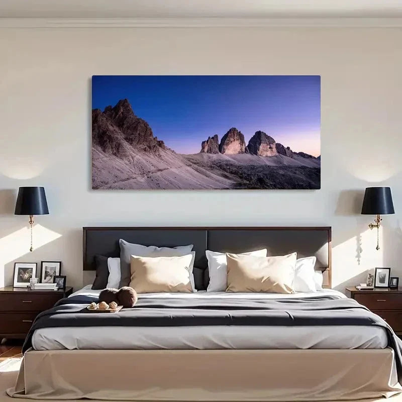 Mountain & Blue Sky Panorama Wall Art Canvas Office Home Room Framed 120x60cm