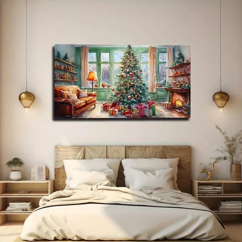 Vibrant Festive Modern Wall Art Canvas Office Home Room Framed 120x60cm