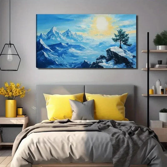Tree Bright Sun Conference Wall Art Canvas Office Home Room Framed 120x60cm