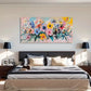 Abstract Floral Vibrant Modern Wall Art Canvas Office Home Room Framed 120x60cm