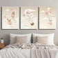 3pcs Swan Rabbit & Mouse on Hot Air Balloon Wall Art Set Canvas Framed 40x60cm - High Quality Print 100% Australian Made Wall Canvas Ready to Hang