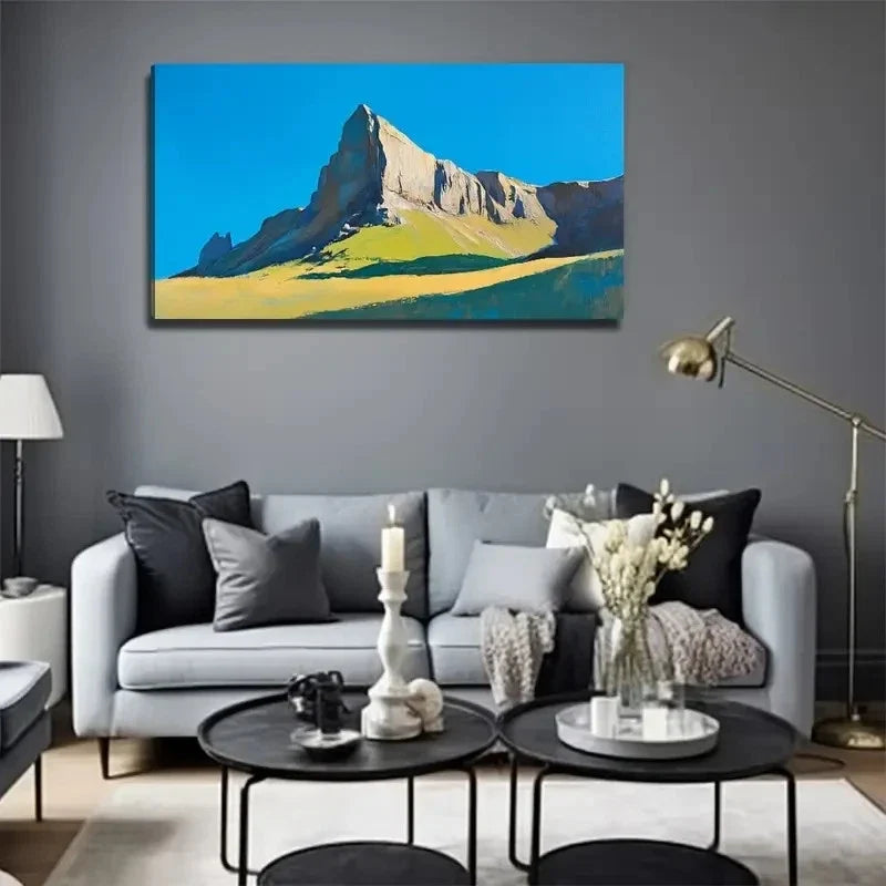 Modern Mountain Landscape Wall Art Canvas Office Home Room Framed 120x60cm