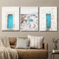 3pcs Turquoise Santorini Island Greece Blue Metal Print Ready to Hang Art