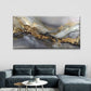 Abstract Golden Leaf Painting Wall Art Canvas Office Home Room Framed 80x45cm