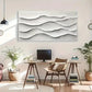 Neutral Tones White Wave Wall Art Canvas Office Home Room Framed 120x60cm