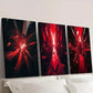3pcs Broken Red Crystal Fragments Splash Wall Art Set Canvas Framed 40x60cm - High Quality Print 100% Australian Made Wall Canvas Ready to Hang