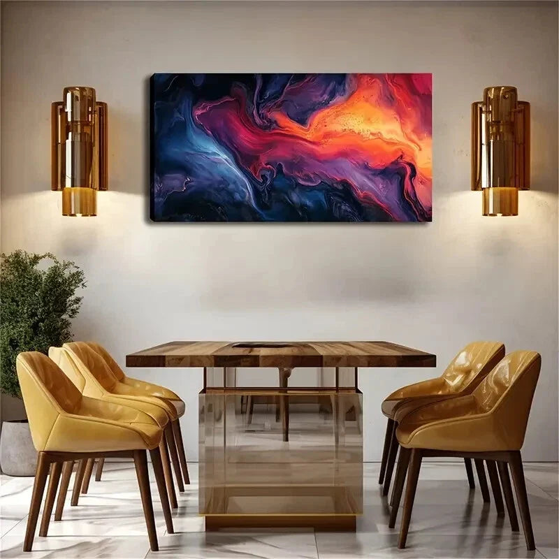 Fusion Fluids Colorful Décor Wall Art Canvas Office Home Room Framed 120x60cm