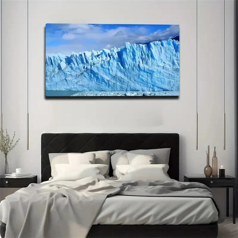 Surreal Glacier Landscape Wall Art Canvas Office Home Room Framed 120x60cm