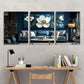 3pcs Bohemian Wildflower Greens & Whites Metal Print Ready to Hang Art