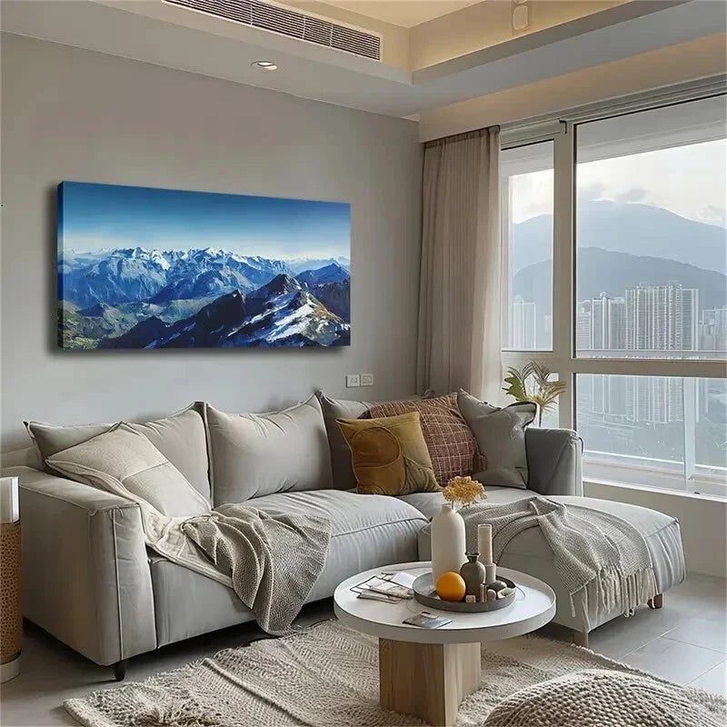 Big Blue Sky and Massive Wall Art Canvas Office Home Room Framed 120x60cm