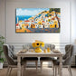 Vibrant Mediterranean Landscape Wall Art Canvas Office Home Room Framed 80x45cm