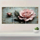 3pcs Elegant Pink and Grey Rose Metal Print Ready to Hang Art