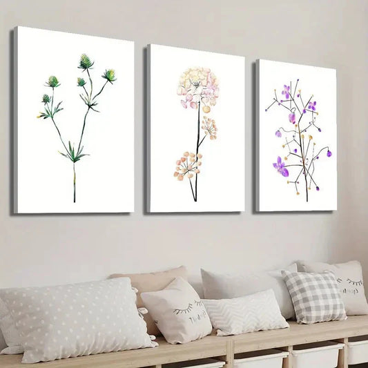 3pcs Modern Green Leaves & Plants Wall Art Set Canvas Framed 40x60cm - High Quality Print 100% Australian Made Wall Canvas Ready to Hang