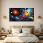 Bright Blue Planet Suitable Wall Art Canvas Office Home Room Framed 120x60cm