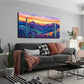 Desert Sunset Cacti & Mountains Wall Art Canvas Office Home Room Framed 120x60cm