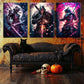 3pcs Sword Warrior Modern Fantasy Metal Print Ready to Hang Art