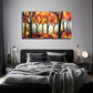 Modern Abstract Forest Nature Wall Art Canvas Office Home Room Framed 80x45cm