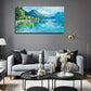 Scenic Lake View Wall Art Canvas Office Home Room Framed 80x45cm