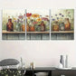 3pcs Vibrant Botanical Colorful Flowers Wall Art Set Canvas Framed 40x60cm - High Quality Print 100% Australian Made Wall Canvas Ready to Hang