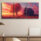 3pcs Rustic Dilapidated House Alone Sky Red Wall Art Set Canvas Framed 40x60cm - High Quality Print 100% Australian Made Wall Canvas Ready to Hang