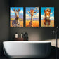 3pcs Modern Animals And Grasslands Metal Print Ready to Hang Art