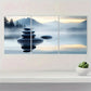 3pcs White for Lotus Black Zen Stones Water Metal Print Ready to Hang Art