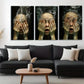 3pcs Featuring Expressive Face Immersion Perfect Wall Art Set Canvas Framed 40x60cm - High Quality Print 100% Australian Made Wall Canvas Ready to Hang