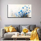 Blue Small Flowers Wall Art canvas office home room framed 120x60cm