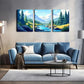 3pcs Pine Wood Landscape Wall Art Set Canvas Framed 40x60cm - High Quality Print 100% Australian Made Wall Canvas Ready to Hang