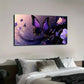 Elegant Purple Butterfly Golden Wall Art Canvas Office Home Room Framed 120x60cm