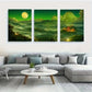3pcs A Scenic Featuring a Pagoda Metal Print Ready to Hang Art