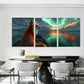 3pcs  Aurora Borealis Fox Canvas Print Norther Wall Art Set Canvas Framed 40x60cm - High Quality Print 100% Australian Made Wall Canvas Ready to Hang