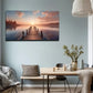 Clear Bridge Dusk Lake Abstract Wall Art Canvas Office Home Room Framed 120x60cm