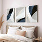 3pcs Abstract Blue Dark Blue White Gray Black Wall Art Set Canvas Framed 40x60cm - High Quality Print 100% Australian Made Wall Canvas Ready to Hang