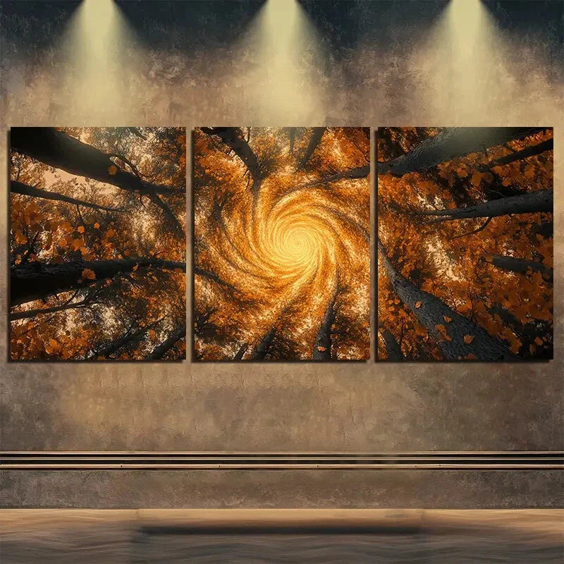 3pcs Forest Spiraling Down Elegant Perfect Wall Art Set Canvas Framed 40x60cm - High Quality Print 100% Australian Made Wall Canvas Ready to Hang