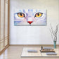 Watercolour Cat Eyes Cute Feline Pet Wall Art Canvas Office Home Framed 120x60cm