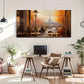 Classic Autumn Cityscape Retro Wall Art Canvas Office Home Room Framed 120x60cm