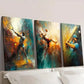 3pcs Tennis Basketball Baseball Player in Motion Wall Art Set Canvas Framed 40x60cm - High Quality Print 100% Australian Made Wall Canvas Ready to Hang