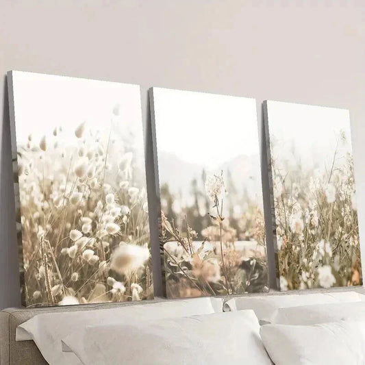 3pcs Scandinavian Countryside Landscape Wall Art Set Canvas Framed 40x60cm - High Quality Print 100% Australian Made Wall Canvas Ready to Hang