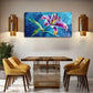 Expressionist Style Lily Flower Wall Art Canvas Office Home Room Framed 80x45cm