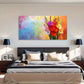 Floral Deco Modern Colorful Wall Art Canvas Office Home Room Framed 120x60cm