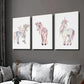 3pcs Pink Floral Unicorn Portrait Wall Art Set Canvas Framed 40x60cm - High Quality Print 100% Australian Made Wall Canvas Ready to Hang