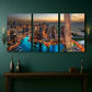 3pcs Dubai Marina Night Skyscrapers & Waterfront Wall Art Set Canvas Framed 40x60cm - High Quality Print 100% Australian Made Wall Canvas Ready to Hang