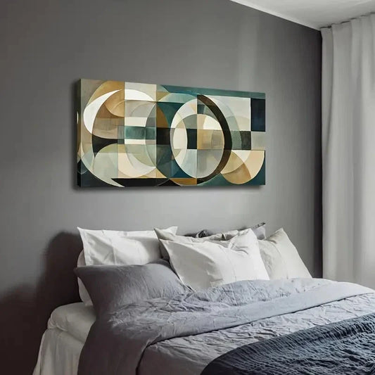 Abstract Geometric Design Wall Art Canvas Office Home Room Framed 120x60cm