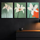 3pcs A Beautiful White Flower Luxurious Perfect Wall Art Set Canvas Framed 40x60cm - High Quality Print 100% Australian Made Wall Canvas Ready to Hang