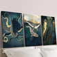 3pcs Abstract Octopus Whale Jellyfish Wall Art Set Canvas Framed 40x60cm - High Quality Print 100% Australian Made Wall Canvas Ready to Hang