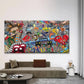 Music-Themed Retro 80s,90s Wall Art Canvas Office Home Room Framed 120x60cm