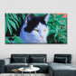 Black & White Cat Portrait Wall Art Canvas Office Home Room Framed 120x60cm