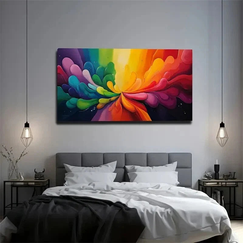 Irregular Color Shape Spreading Wall Art Canvas Office Home Room Framed 120x60cm