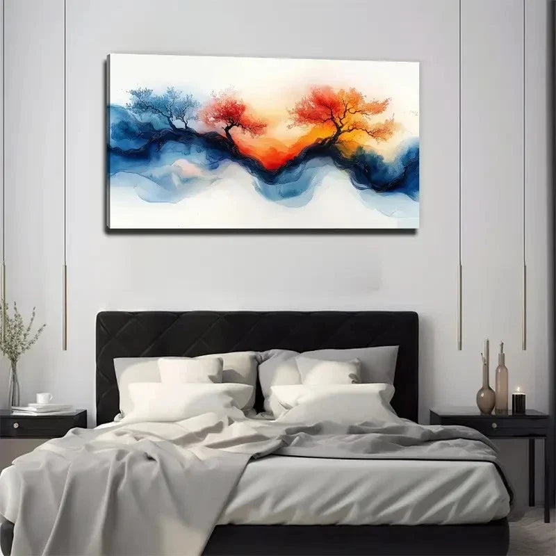 Abstract Tree Decor Perfect Wall Art Canvas Office Home Room Framed 120x60cm